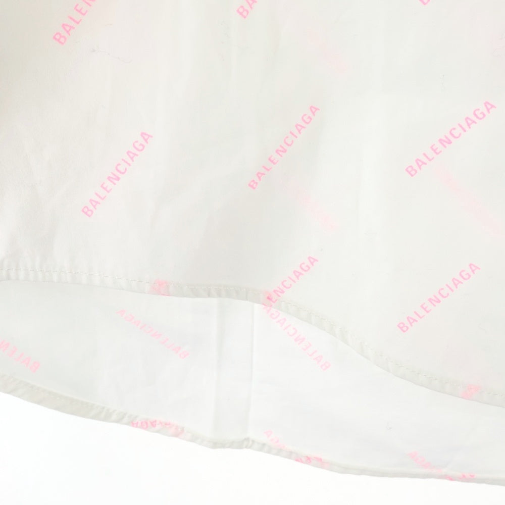 BALENCIAGA(バレンシアガ) ロゴ総柄 コットン 長袖シャツ ホワイト 534333 TBL96
