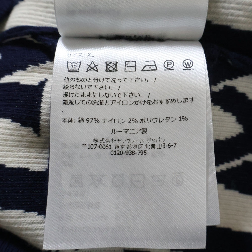 MONCLER(モンクレール) 24SS GIROCOLLO TRICOT モノグラム ニットセーター J10919C00004 M1113 ネイビー/ホワイト