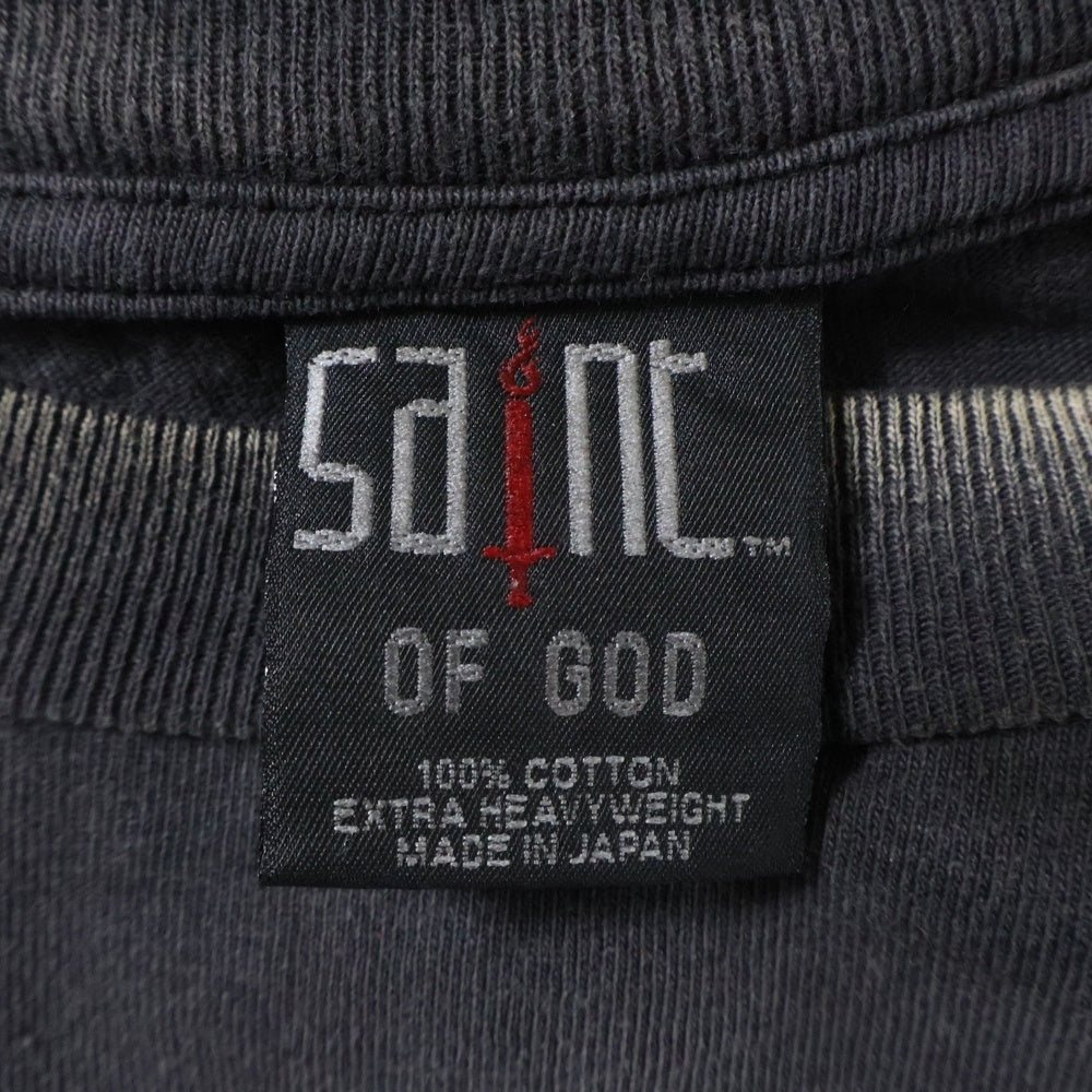 SAINT MICHAEL(セントマイケル) 25SS × FEAR OF GOD SNT OF GOD FG_LS TEE フィアオブゴッド セントオブゴッド 両面プリント クルーネック 長袖Tシャツ カットソー SM-HR8-0000-C02