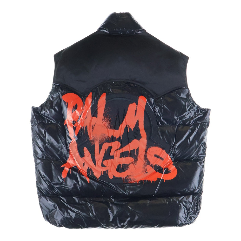 MONCLER(モンクレール) 19AW ×Palm Angels BUZZ パームエンジェルス バズ ロゴプレート バックワッペンロゴ ダウンベスト ブラック E209L4330450 C0329