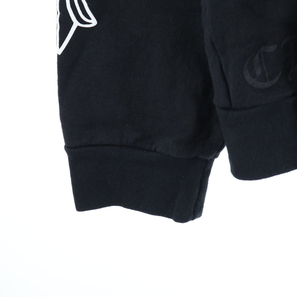 CHROME HEARTS(クロムハーツ) Horseshoe Crewneck Sweatshirt ホースシュープリント 袖フローラル クルーネックスウェットトレーナー ブラック