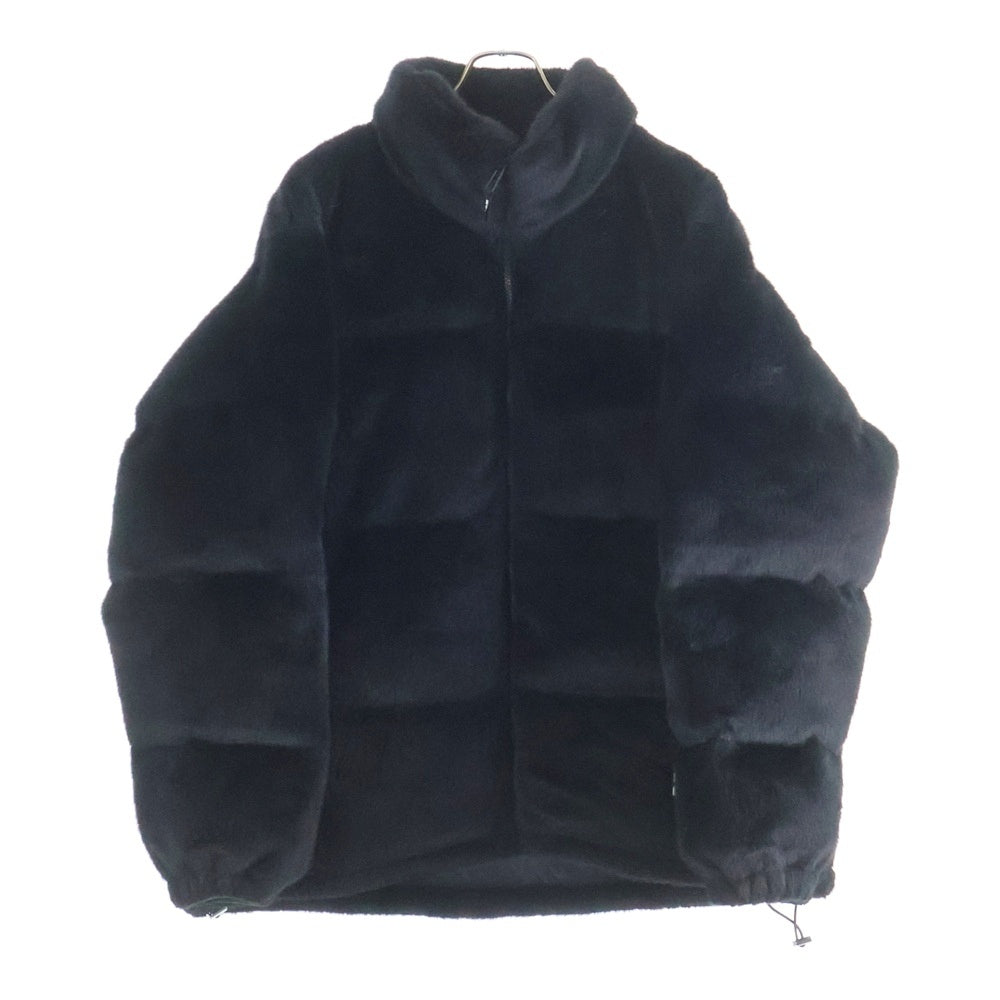 THE BLACK EYE PATCH(ブラックアイパッチ) OG LABEL FAUX FUR DOWN JACKET BLACK フェイクファー ダウンジャケット ブラック
