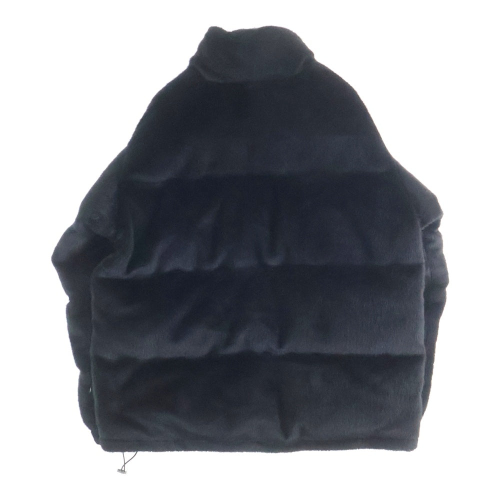 THE BLACK EYE PATCH(ブラックアイパッチ) OG LABEL FAUX FUR DOWN JACKET BLACK フェイクファー ダウンジャケット ブラック