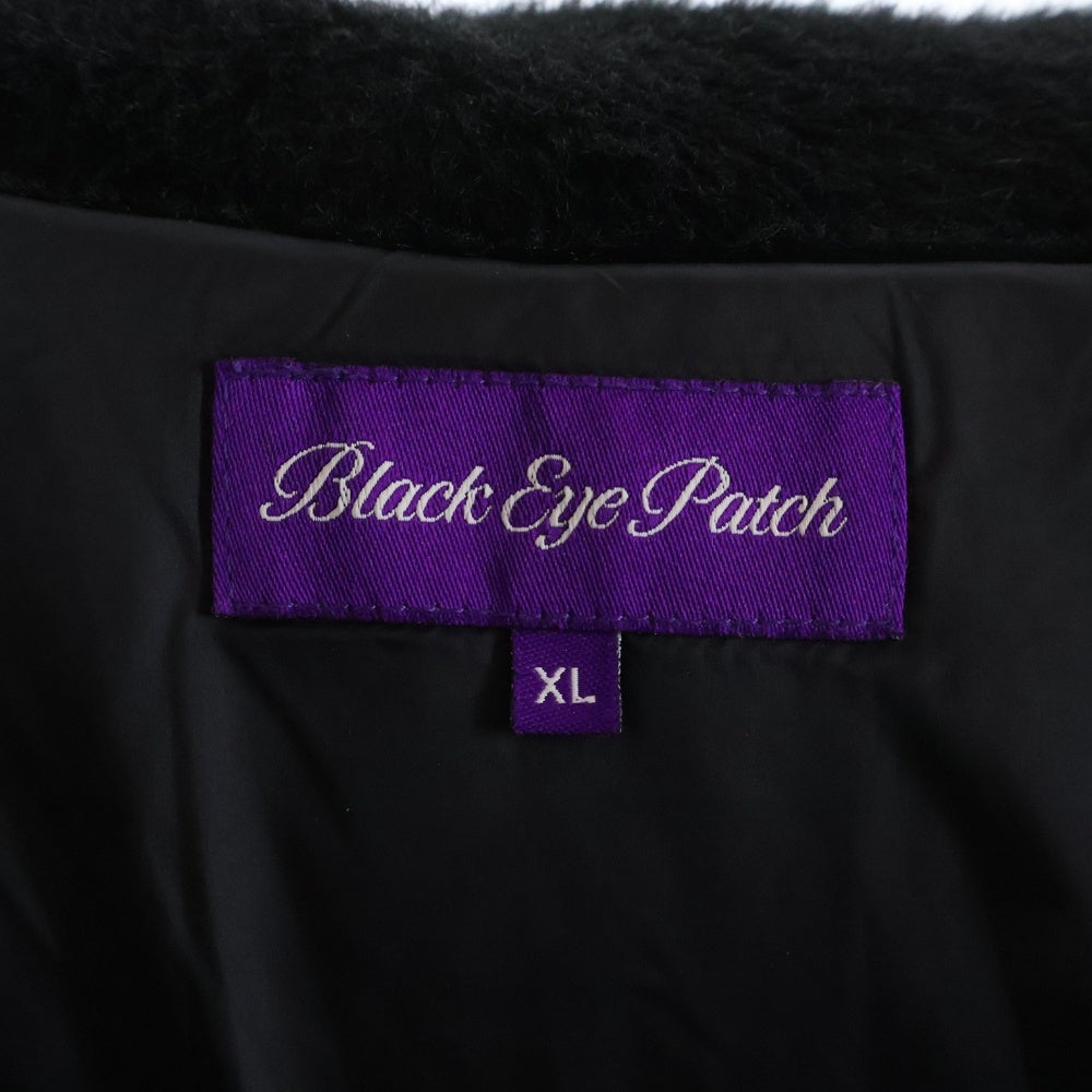THE BLACK EYE PATCH(ブラックアイパッチ) OG LABEL FAUX FUR DOWN JACKET BLACK フェイクファー ダウンジャケット ブラック