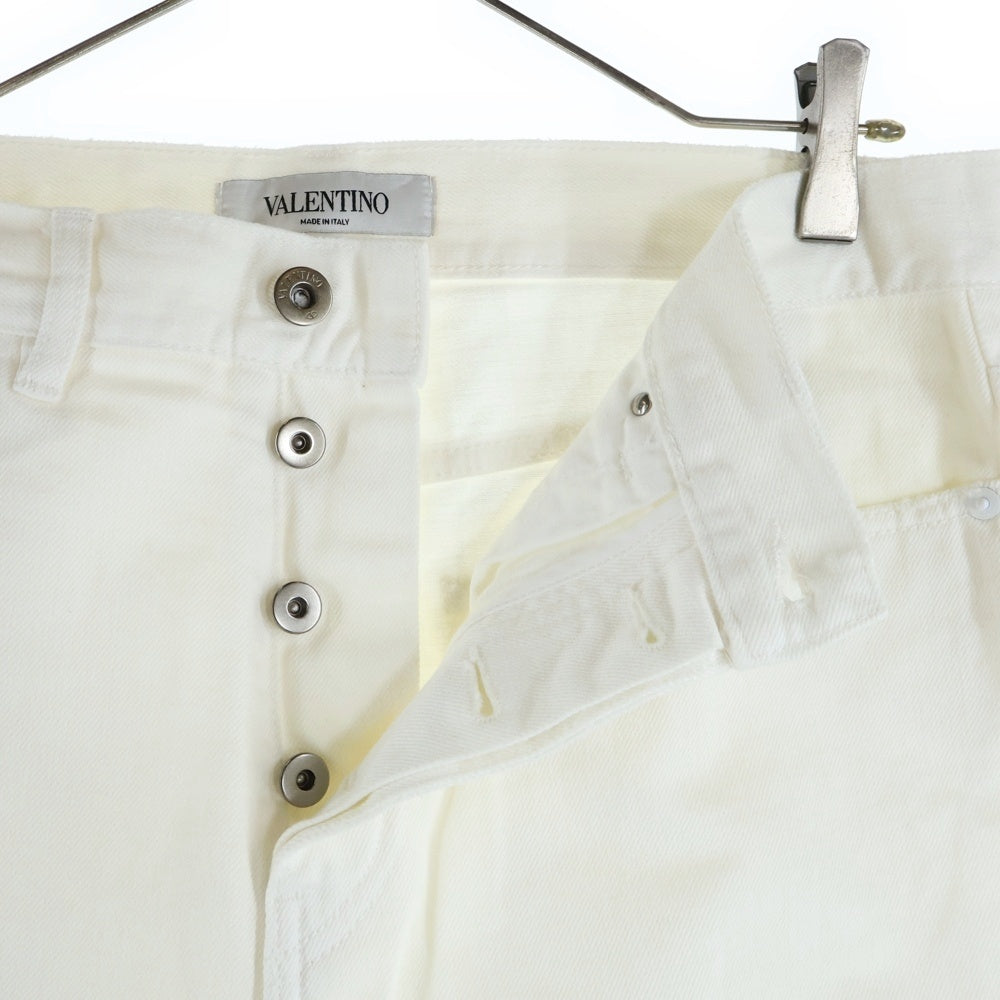 VALENTINO(ヴァレンティノ) コットン ストレート デニムパンツ ホワイト