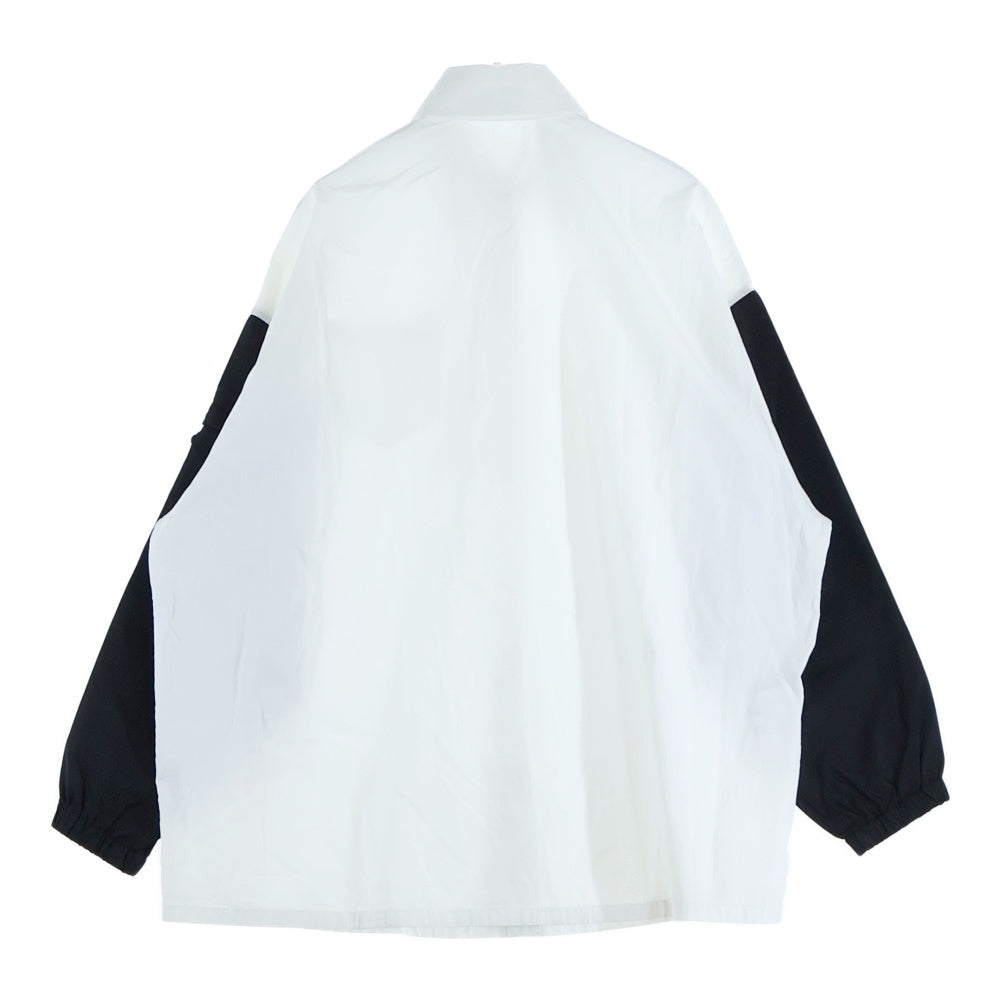 PRADA(プラダ) 21AW Nylon Arm Panel Triangle Logo Plate Shirt アーム切替 トライアングルプレート 長袖シャツ P415F S212 1YY2 ホワイト