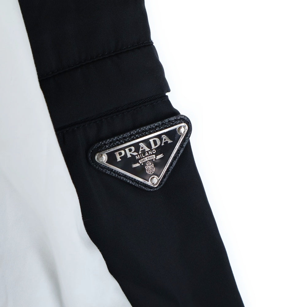 PRADA(プラダ) 21AW Nylon Arm Panel Triangle Logo Plate Shirt アーム切替 トライアングルプレート 長袖シャツ P415F S212 1YY2 ホワイト