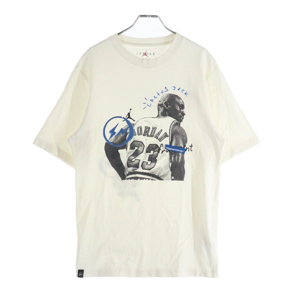 JORDAN BRAND(ジョーダンブランド) ×Fragment Design Travis scott Tshirt DJ0619-133 ×フラグメント トラヴィススコット プリント 半袖Tシャツ カットソー ホワイト
