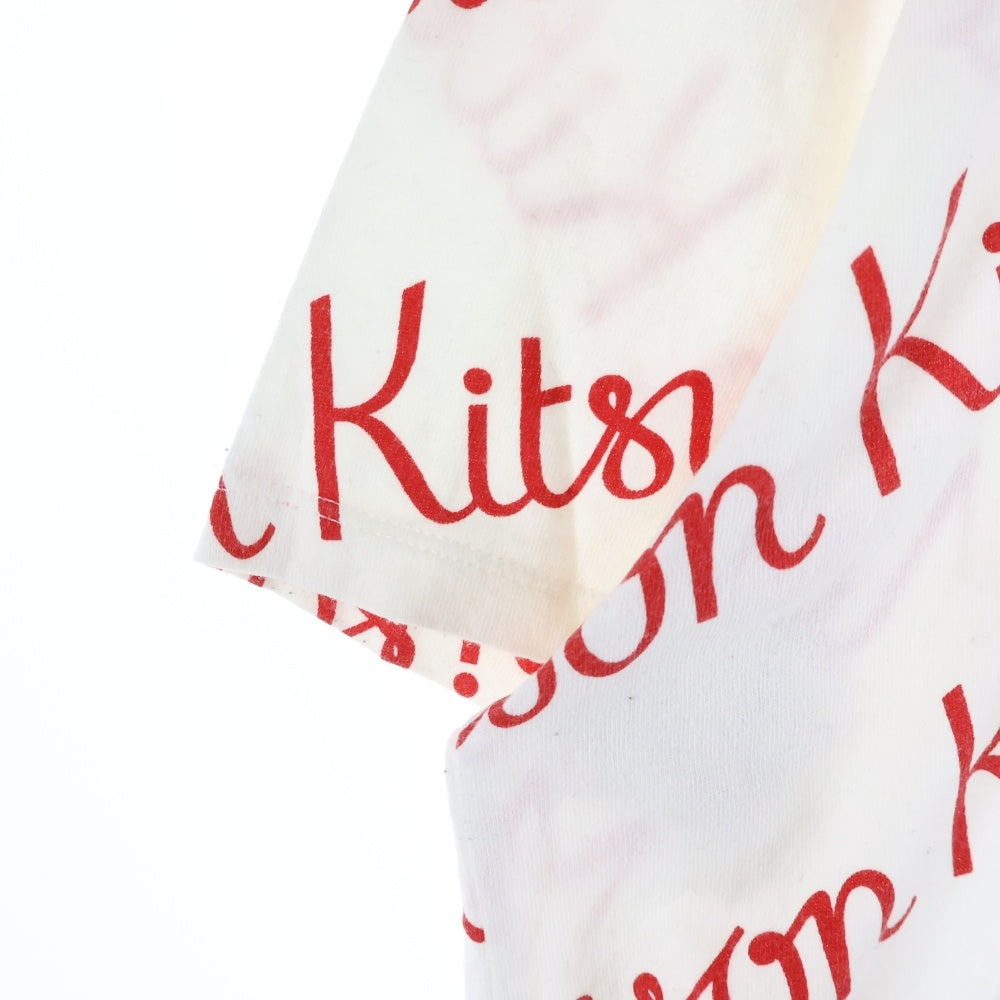 MAISON KITSUNE(メゾンキツネ) 総柄 ロゴプリント 半袖Tシャツ カットソー ホワイト FW17M725