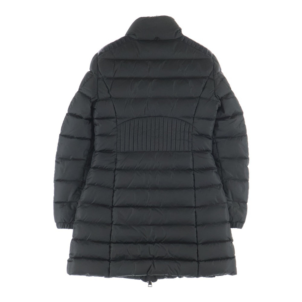 MONCLER(モンクレール) 17AW OROPHIN オロフィン ワッペンロゴ ラムレザー切り替え スタンドカラー ジップアップ ダウン ロング ジャケット コート カーキ レディース C20934985305