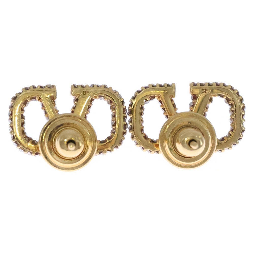 VALENTINO(ヴァレンティノ) Vロゴ ラインストーン ピアス ゴールド M10172 レディース