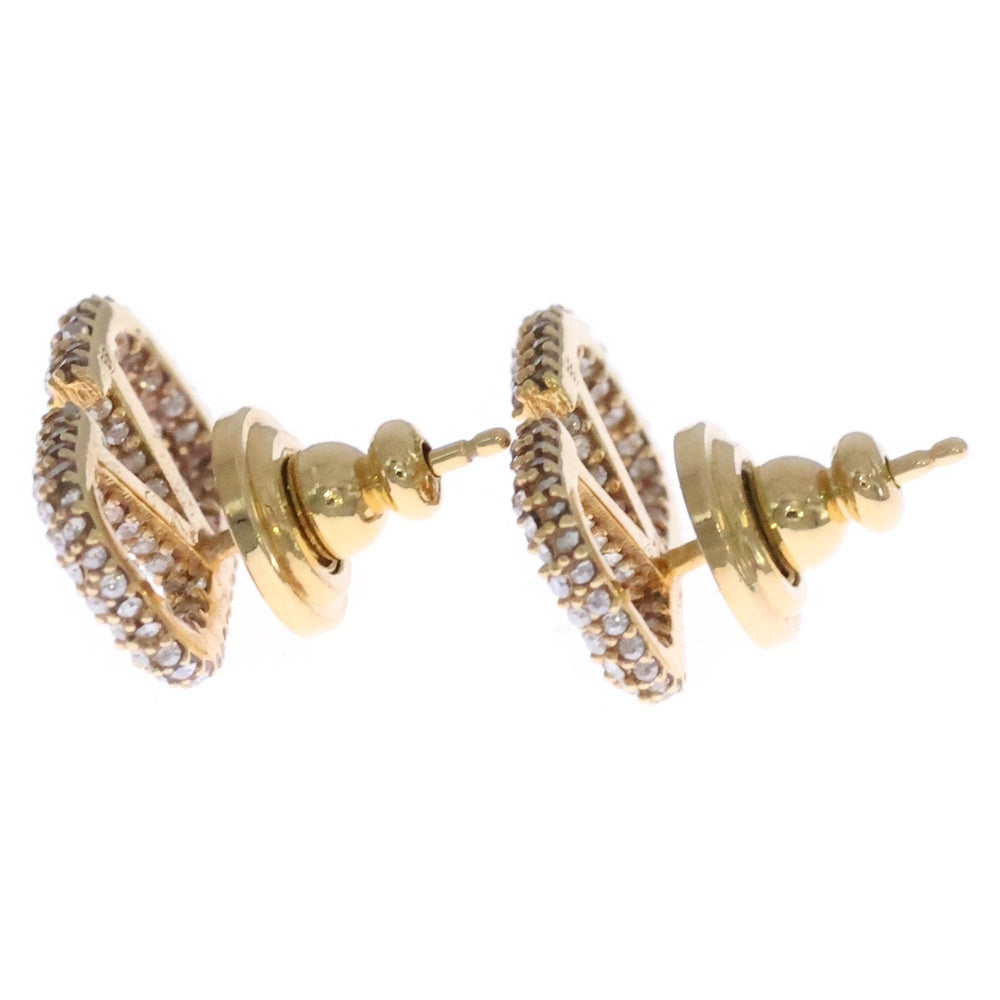 VALENTINO(ヴァレンティノ) Vロゴ ラインストーン ピアス ゴールド M10172 レディース