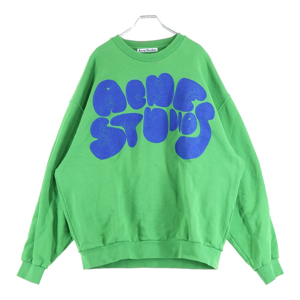 Acne Studios(アクネ ストゥディオズ) Bubble Logo Sweatshirt バブルロゴクルーネックスウェットトレーナー グリーン FN-MN-SWEA000311 BI0172