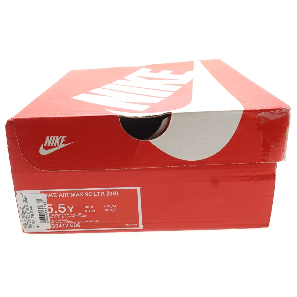 NIKE(ナイキ) AIR MAX 90 LTR 833412-606 エアーマックス 90 ローカットスニーカー レッド US5.5Y/24cm レディース