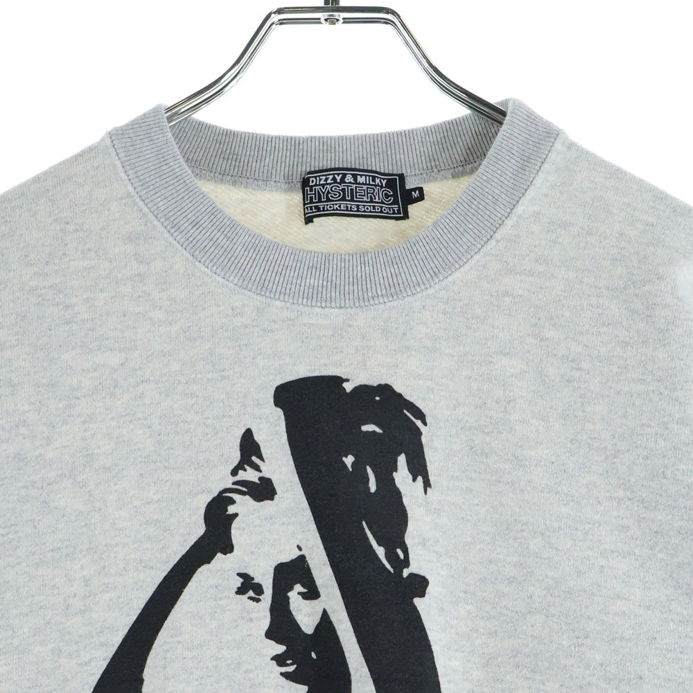 HYSTERIC GLAMOUR(ヒステリックグラマー) HYSTERIC ARMPIT フロントプリント クルーネック 長袖スウェット グレー 02253CS10