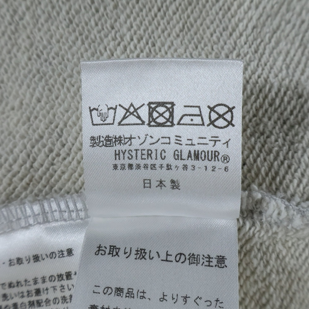 HYSTERIC GLAMOUR(ヒステリックグラマー) HYSTERIC ARMPIT フロントプリント クルーネック 長袖スウェット グレー 02253CS10