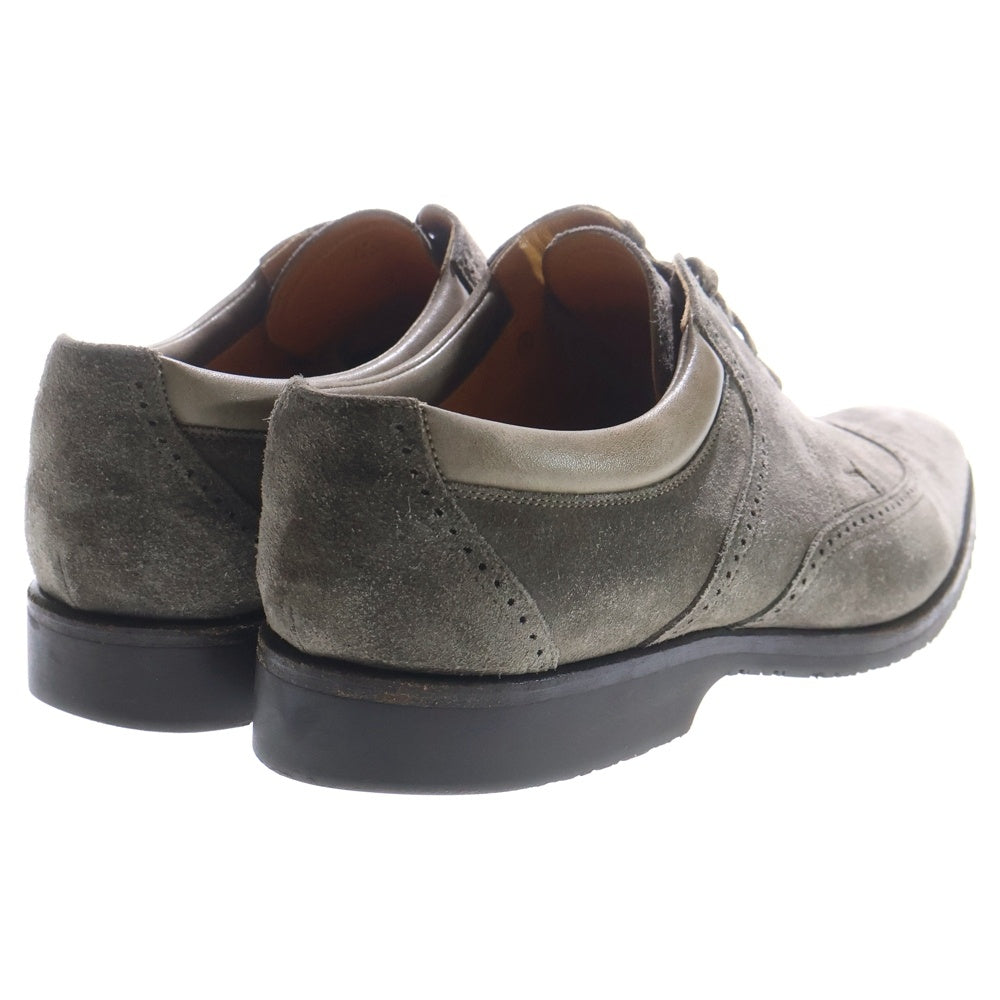 HERMES(エルメス) スエード レザーブローグシューズ 革靴 カーキ