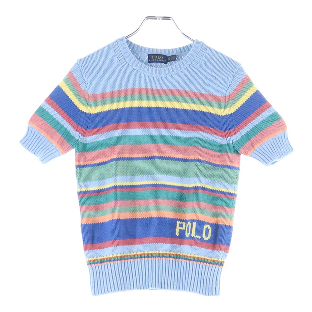 POLO RALPH LAUREN(ポロラルフローレン) マルチボーダー半袖ニット クルーネックセーター レディース マルチカラー