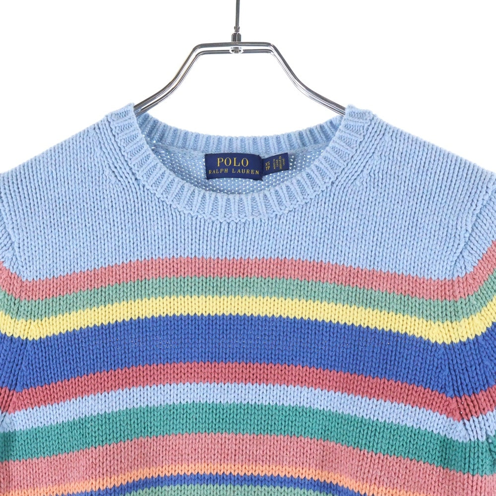 POLO RALPH LAUREN(ポロラルフローレン) マルチボーダー半袖ニット クルーネックセーター レディース マルチカラー