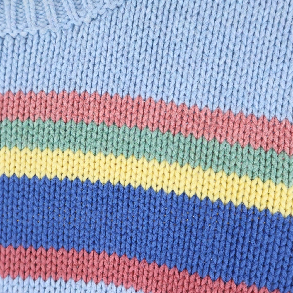 POLO RALPH LAUREN(ポロラルフローレン) マルチボーダー半袖ニット クルーネックセーター レディース マルチカラー