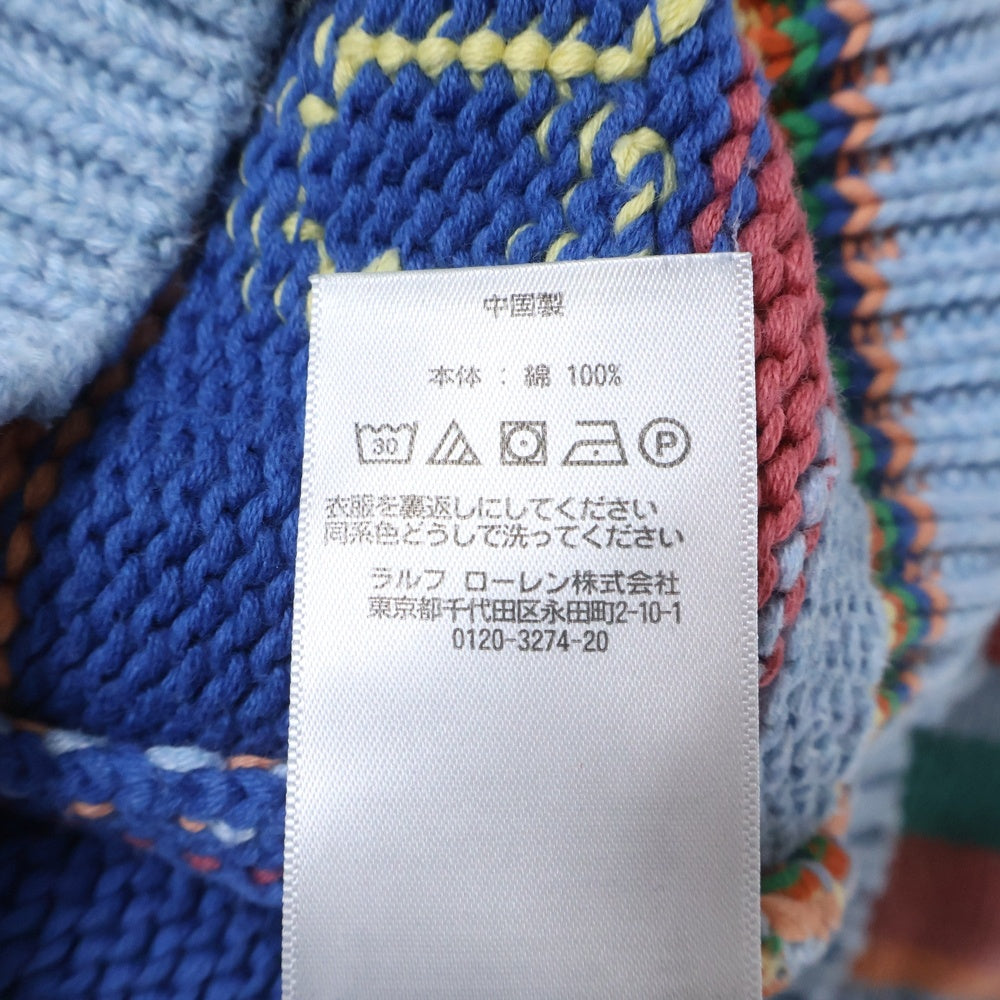 POLO RALPH LAUREN(ポロラルフローレン) マルチボーダー半袖ニット クルーネックセーター レディース マルチカラー