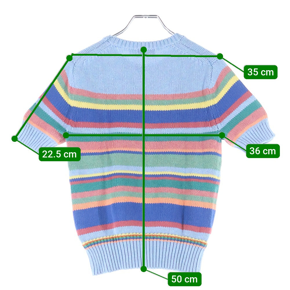POLO RALPH LAUREN(ポロラルフローレン) マルチボーダー半袖ニット クルーネックセーター レディース マルチカラー