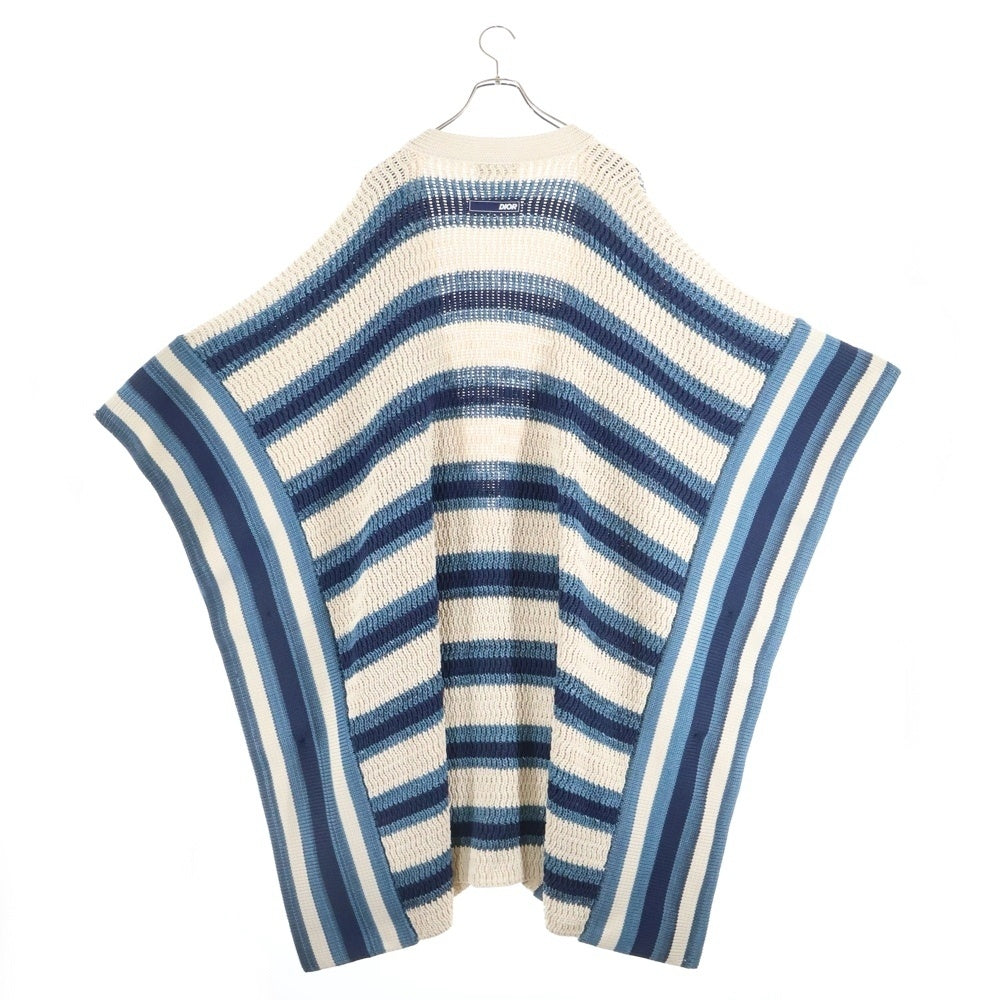 DIOR(ディオール) 24SS パーレイ フォー ジ オーシャンズ マルチボーダーニットポンチョ ベージュ/ブルー 483M233AT828