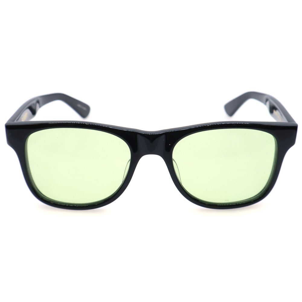 sulvam(サルバム) ×金子眼鏡 ウェリントン サングラス アイウェア グリーンレンズ ブラック