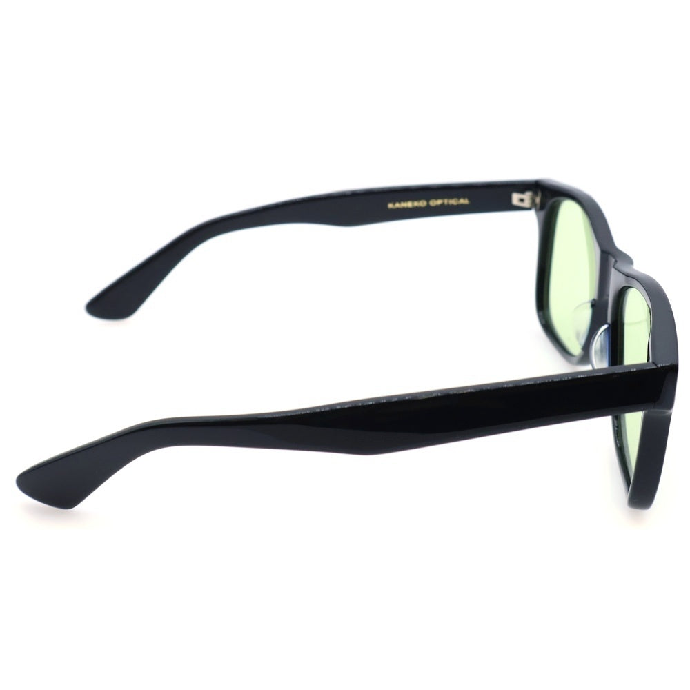 sulvam(サルバム) ×金子眼鏡 ウェリントン サングラス アイウェア グリーンレンズ ブラック