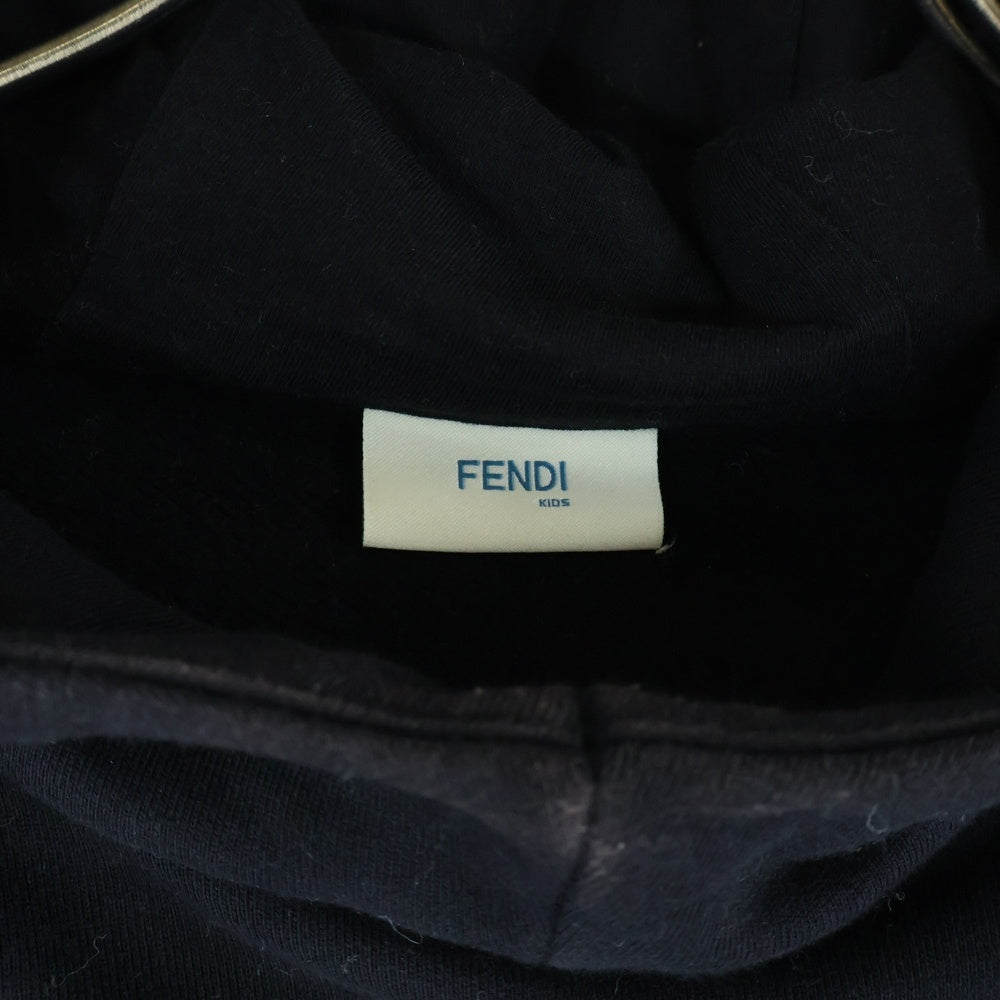 FENDI(フェンディ) フロントFFロゴプリント プルオーバーパーカー ブラック JUH018 5V0 キッズ レディース