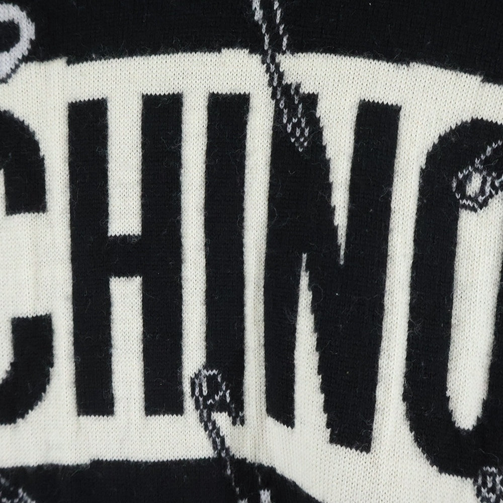 MOSCHINO(モスキーノ) フロントベアー クルーネック 長袖ニット セーター ブラック レディース