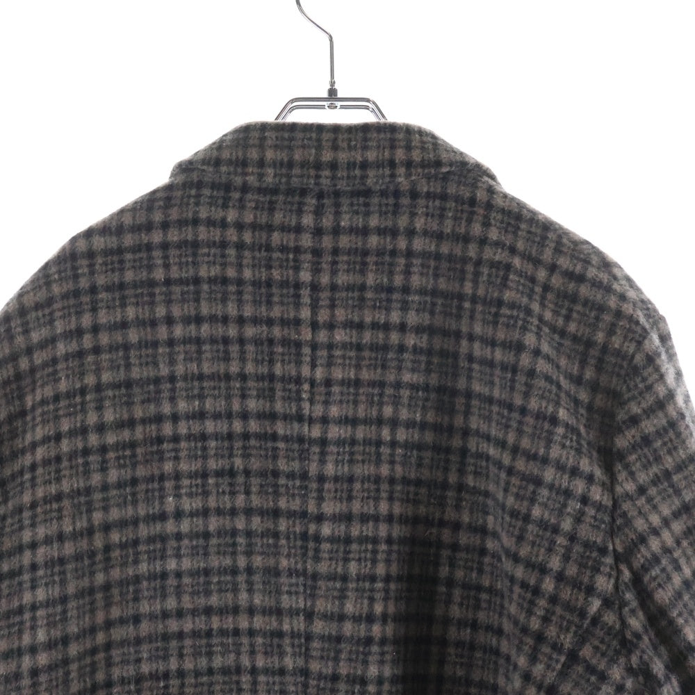 NO BRAND(ノーブランド) COMME CA COMMUNE 18AW 尾州メルトン チェック柄 チェスターコート ブラウン 51-02WI03