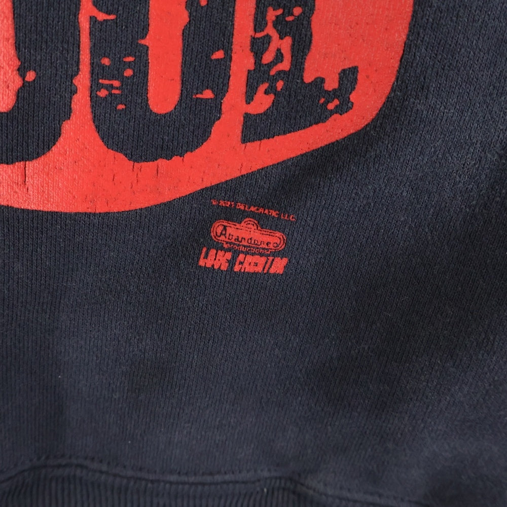 SAINT MICHAEL(セントマイケル) 25AW×DE LA SOUL DLS_HOODIE デラソウル ダメージ加工スウェットプルオーバーパーカー ブラック SM-HR1-0000-C19