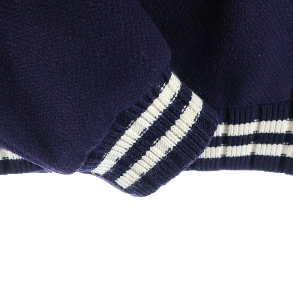 SAINT LAURENT PARIS(サンローランパリ) バックロゴレザーワッペン付き ヴァーシティジャケット スタジャン レディース パープル 636254 Y180W