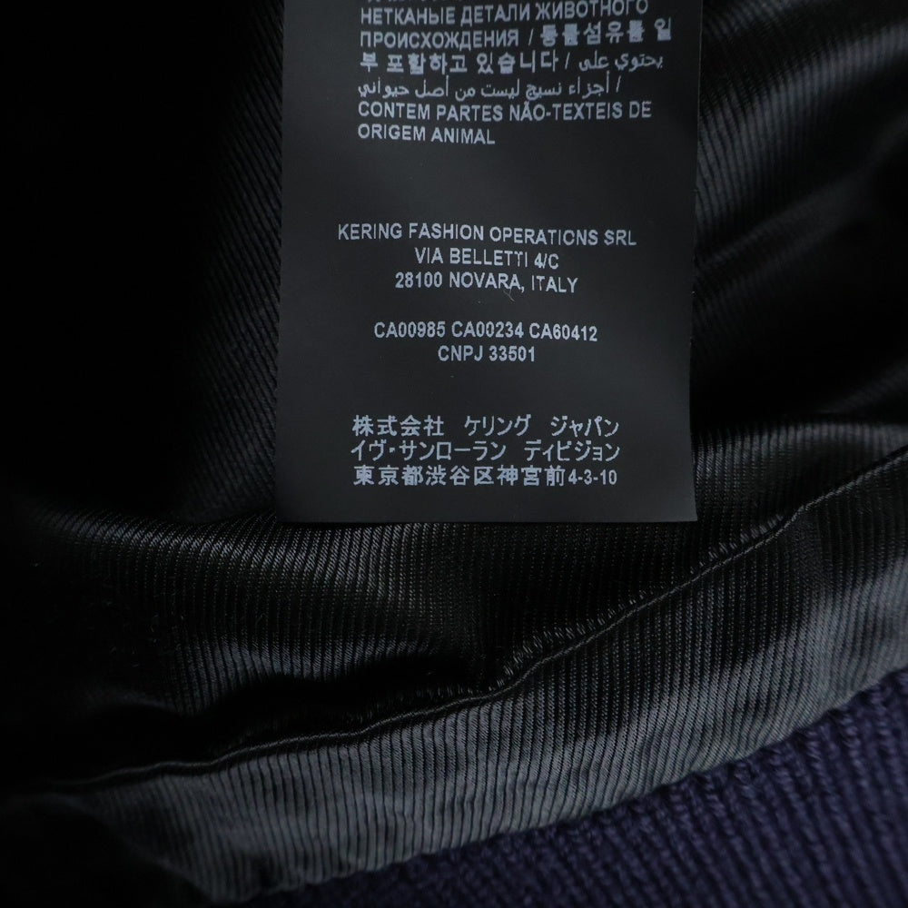 SAINT LAURENT PARIS(サンローランパリ) バックロゴレザーワッペン付き ヴァーシティジャケット スタジャン レディース パープル 636254 Y180W