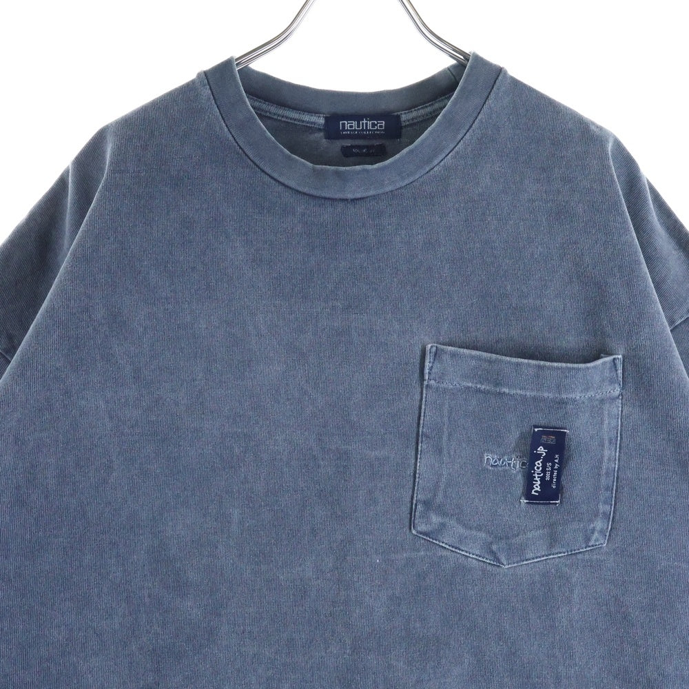 NAUTICA(ノーティカ) Too Heavy Pigment Dyed Pocket SS Tee ヘビーウェイト ピグメントダイ ポケット付き半袖Tシャツ クルーネックカットソー ネイビー