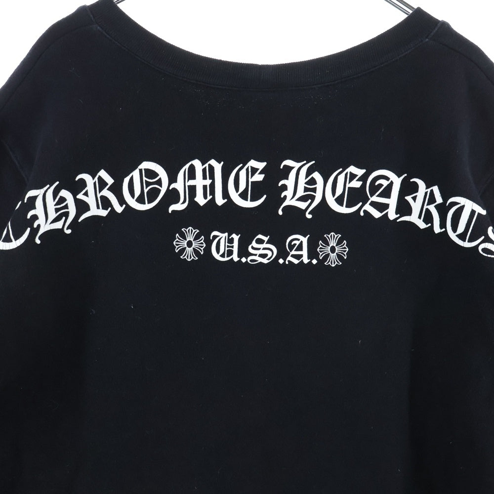 CHROME HEARTS(クロムハーツ) SWTSHRT PLVR バックアーチロゴ 袖フローラル スウェット トレーナー ブラック