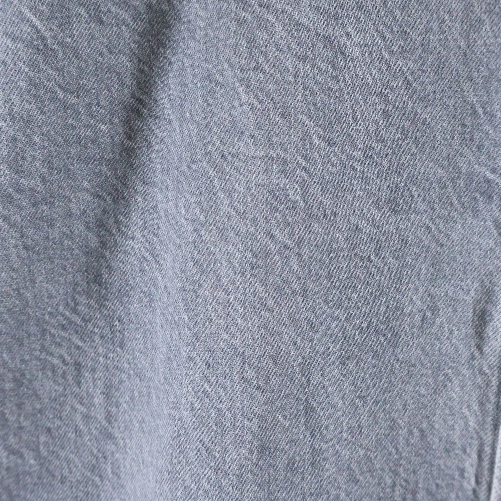 RAF SIMONS(ラフシモンズ) Big Fit Denim Shirt チェーンジップ オーバーサイズ デニム 長袖シャツ グレー 202-247-10135