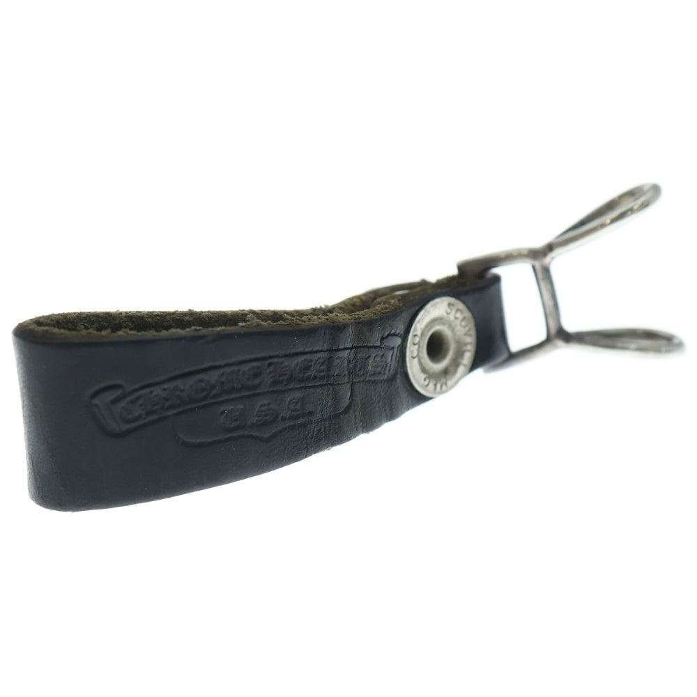 CHROME HEARTS(クロムハーツ) BELT LOOP クロスボールボタンレザーベルトループ シルバー/ブラック BCA397