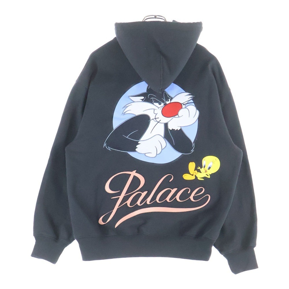 Palace Skateboards(パレススケートボーズ) 25AW xUGG xLooney Tunes Hood ルーニー・テューンズ 刺繍デザイン フーディー プルオーバーパーカー ブラック