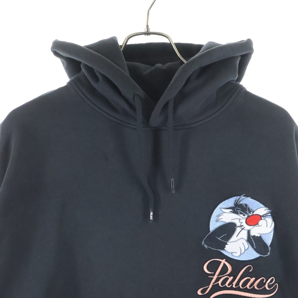 Palace Skateboards(パレススケートボーズ) 25AW xUGG xLooney Tunes Hood ルーニー・テューンズ 刺繍デザイン フーディー プルオーバーパーカー ブラック
