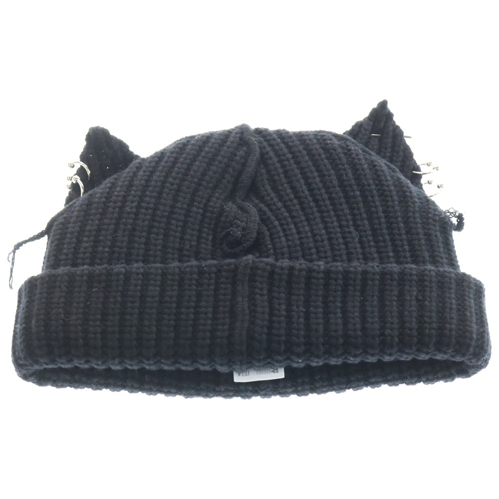 CHARLES JEFFREY LOVERBOY(チャールズジェフリーラバーボーイ) CHUNKY EARS BEANIE スタッズ付 キャットビーニー ブラック