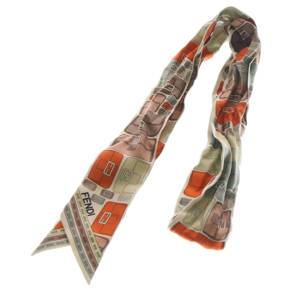 FENDI(フェンディ) ラッピー シルク スカーフ オレンジ/ホワイト