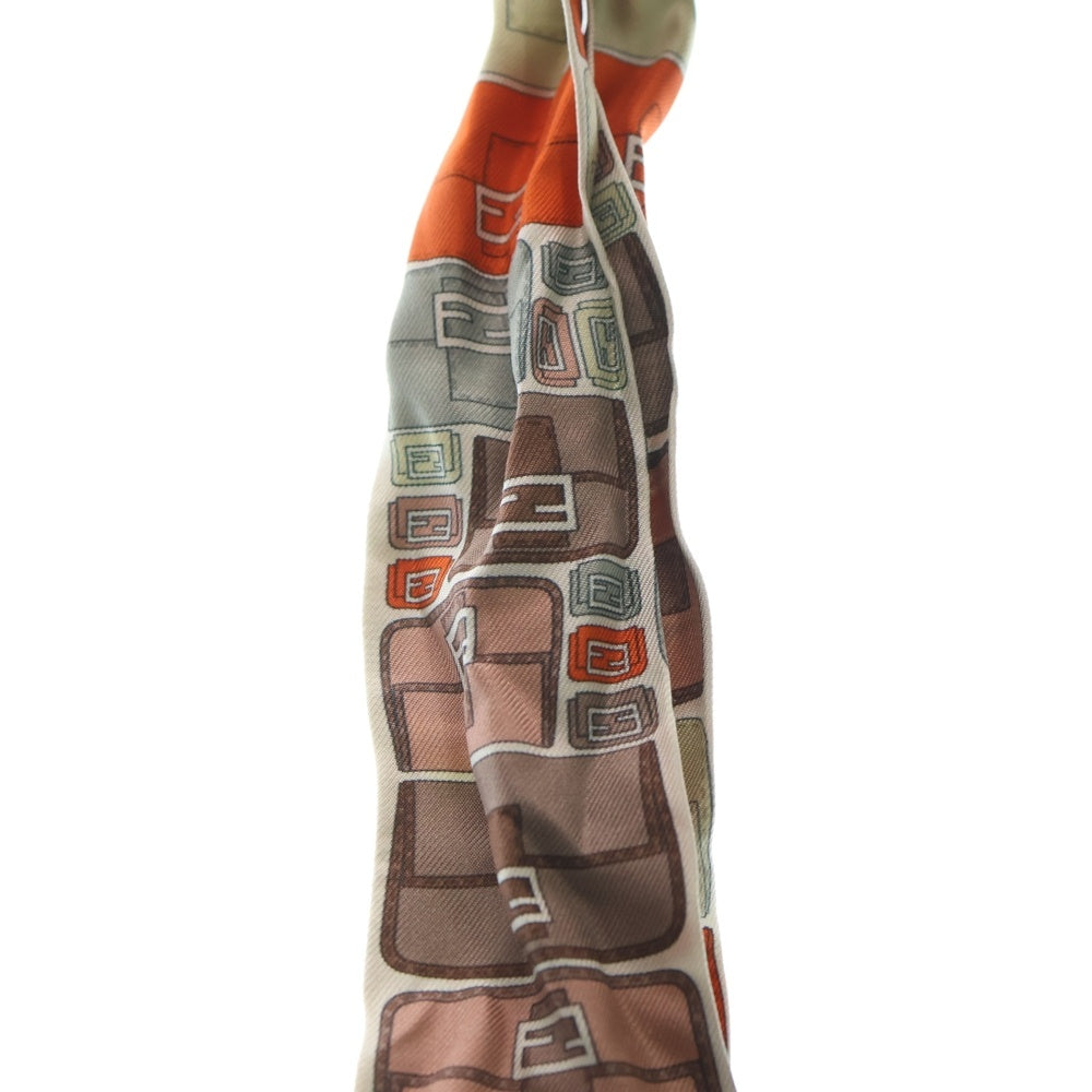 FENDI(フェンディ) ラッピー シルク スカーフ オレンジ/ホワイト レディース