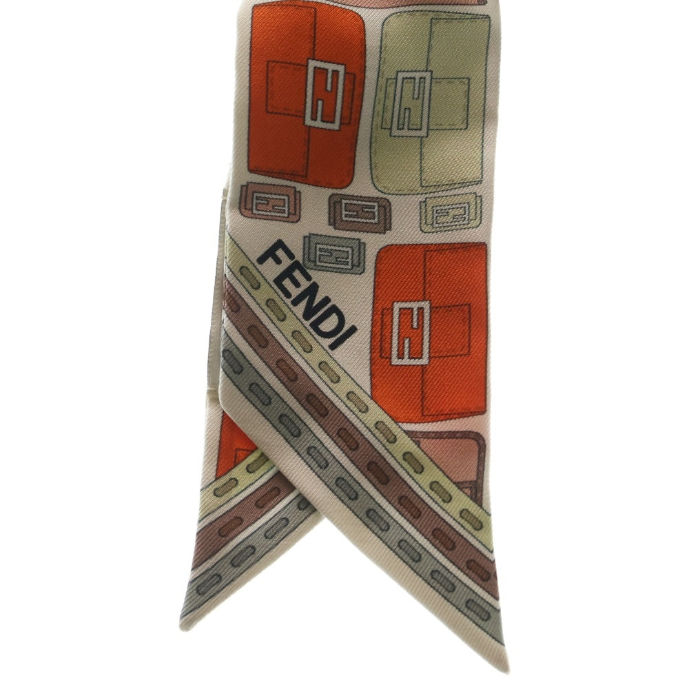 FENDI(フェンディ) ラッピー シルク スカーフ オレンジ/ホワイト レディース