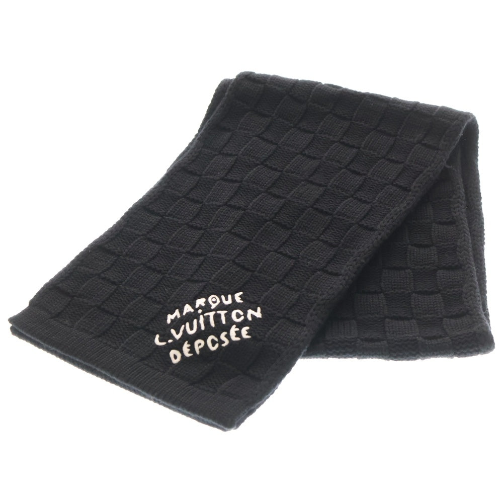LOUIS VUITTON(ルイヴィトン) ダミエ ヘリテージ ウール マフラー ブラック M90841 レディース
