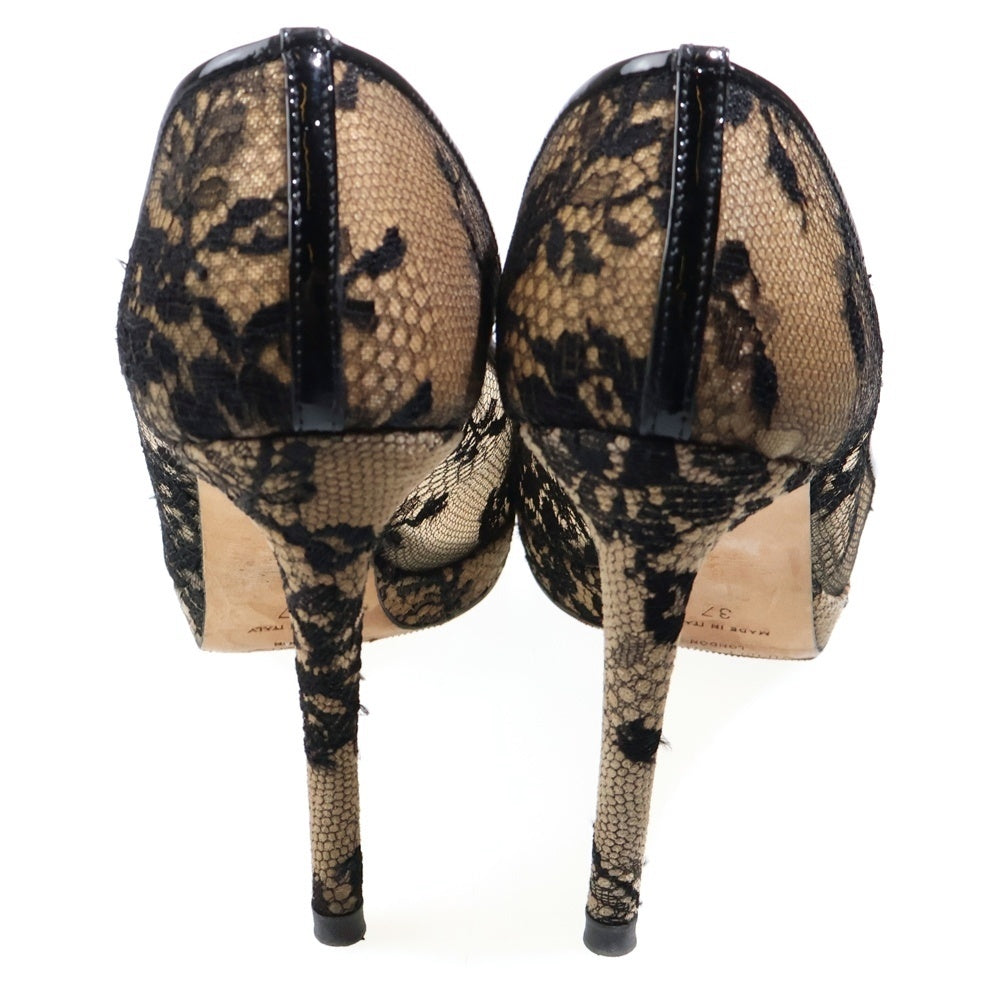 JIMMY CHOO(ジミーチュウ) LUNA100 レース レディース パンプス ブラック/ベージュ