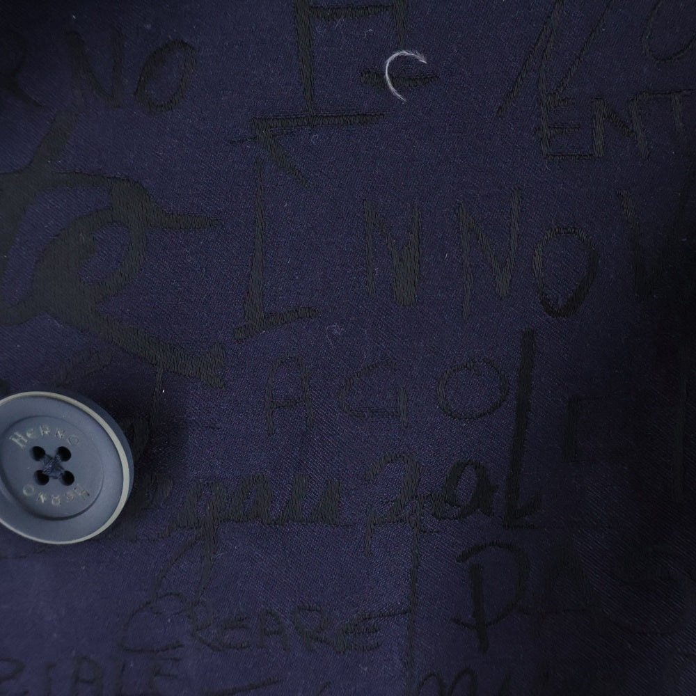 HERNO(ヘルノ) 70周年記念モデル フルグラフィックデザイン トレンチコート ネイビー 32374-30444-1