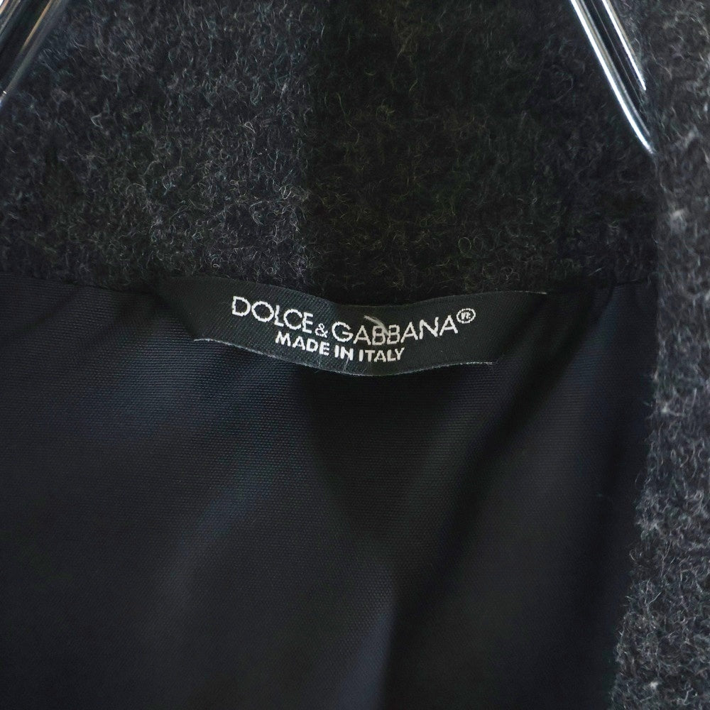 DOLCE & GABBANA(ドルチェアンドガッバーナ) 裏地ダウン ウールPコート ブラック G0733T/FUM4F