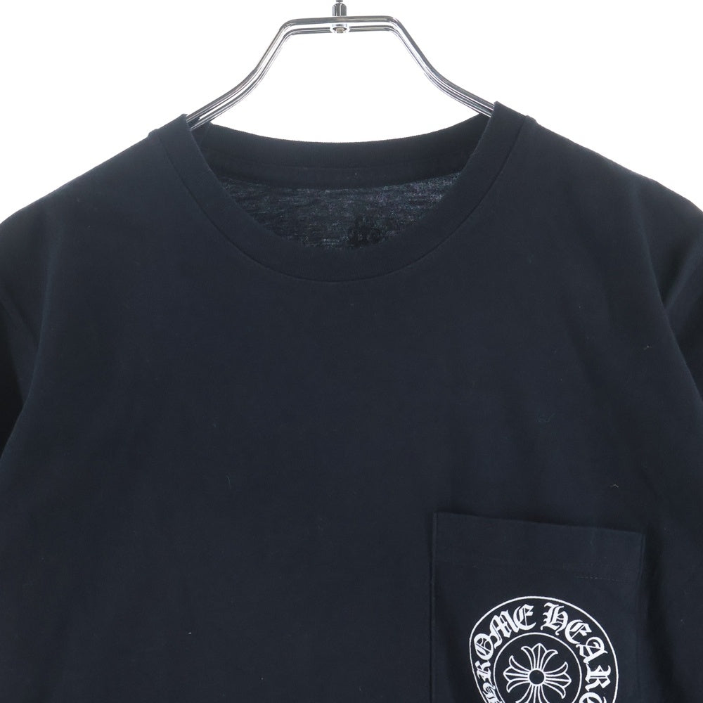 CHROME HEARTS(クロムハーツ) バック総柄プリント ホースシュー クルーネック 半袖Tシャツ ブラック